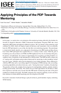Cover page of Applying Principles of the PDP Towards Mentoring