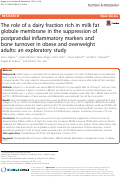 Cover page: The role of a dairy fraction rich in milk fat globule membrane in the suppression of postprandial inflammatory markers and bone turnover in obese and overweight adults: an exploratory study.