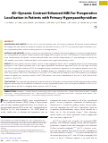 Cover page: 4D–Dynamic Contrast-Enhanced MRI for Preoperative Localization in Patients with Primary Hyperparathyroidism