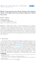 Cover page: Weak Concentration for First Passage Percolation Times on Graphs and General Increasing Set-valued Processes