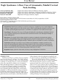 Cover page: Eagle Syndrome: A Rare Case of Atraumatic, Painful Cervical Neck Swelling