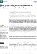 Cover page: Impact of Label Noise on the Learning Based Models for a Binary Classification of Physiological Signal.