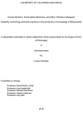 Cover page: Access Workers, Transcription Machines, and Other Intimate Colleagues: Disability, technology and labor practices in the production of knowledge (1956-present)