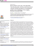 Cover page: More people, more cats, more parasites: Human population density and temperature variation predict prevalence of Toxoplasma gondii oocyst shedding in free-ranging domestic and wild felids.