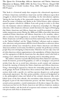 Cover page: The Quest for Citizenship: African American and Native American Education in Kansas, 1880–1935. By Kim Carey Warren.