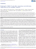 Cover page: Masking for COVID-19 and other respiratory viral infections: implications of the available evidence