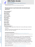 Cover page: Prenatal exposure to particulate matter and placental gene expression