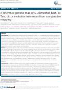 Cover page: A reference genetic map of C. clementina hort. ex Tan.; citrus evolution inferences from comparative mapping