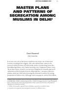 Cover page: MASTER PLANS AND PATTERNS OF SEGREGATION AMONG MUSLIMS IN DELHI