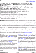 Cover page: Associations of Pre- and Postnatal Air Pollution Exposures with Child Blood Pressure and Modification by Maternal Nutrition: A Prospective Study in the CANDLE Cohort