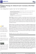 Cover page: Radiation Therapy for Adenoid Cystic Carcinoma of the Head and Neck