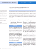 Cover page: Value: A Framework for Radiation Oncology