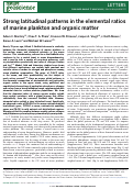 Cover page: Strong latitudinal patterns in the elemental ratios of marine plankton and organic matter