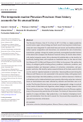 Cover page: The temperate marine Peruvian Province: How history accounts for its unusual biota.