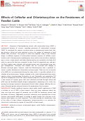 Cover page: Effects of Ceftiofur and Chlortetracycline on the Resistomes of Feedlot Cattle