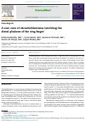 Cover page: A rare case of chondroblastoma involving the distal phalanx of the ring finger