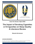 Cover page: The Impact of Smoking Cigarettes or E-Cigarettes on Sleep Quality: A Literature Review