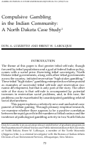 Cover page: Compulsive Gambling in the Indian Community: A North Dakota Case Study