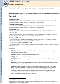 Cover page: Maternal Perceptions of Infant Exercise in the Neonatal Intensive Care Unit