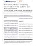 Cover page: Early Effects of Lipopolysaccharide-Induced Inflammation on Foetal Brain Development in Rat