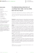 Cover page: Combinatorial protection of cochlear hair cells: not too little but not too much.