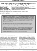 Cover page: Using Lung Point-of-care Ultrasound in Suspected COVID-19: Case Series and Proposed Triage Algorithm