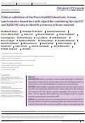 Cover page: Clinical validation of the PrecivityAD2 blood test: A mass spectrometry-based test with algorithm combining %p-tau217 and Aβ42/40 ratio to identify presence of brain amyloid.