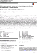 Cover page: Efficiency of multi-trait, indirect, and trait-assisted genomic selection for improvement of biomass sorghum