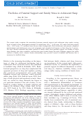 Cover page: The Roles of Parental Support and Family Stress in Adolescent Sleep