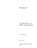 Cover page: Is it Worthwhile to do Public Policy Research?