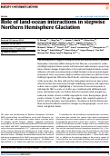 Cover page: Role of land-ocean interactions in stepwise Northern Hemisphere Glaciation.