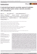 Cover page: A molecule‐based genetic association approach implicates a range of voltage‐gated calcium channels associated with schizophrenia