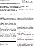 Cover page: Impact of Tumor Grade on Prognosis in Pancreatic Cancer: Should We Include Grade in AJCC Staging?