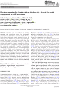 Cover page: Horizon scanning for South African biodiversity: A need for social engagement as well as science