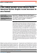 Cover page: A fire deficit persists across diverse North American forests despite recent increases in area burned.