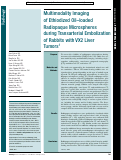 Cover page: Multimodality Imaging of Ethiodized Oil-loaded Radiopaque Microspheres during Transarterial Embolization of Rabbits with VX2 Liver Tumors.