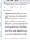 Cover page: Impact of Hepatitis B Core Antibody Seropositivity on the Outcome of Autologous Hematopoietic Stem Cell Transplantation for Multiple Myeloma