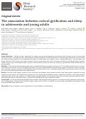 Cover page: The association between cortical gyrification and sleep in adolescents and young adults.