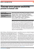 Cover page: Transcript errors generate amyloid-like proteins in human cells