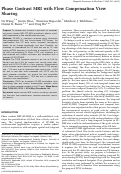 Cover page: Phase contrast MRI with flow compensation view sharing