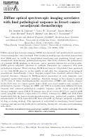 Cover page: Diffuse optical spectroscopic imaging correlates with final pathological response in breast cancer neoadjuvant chemotherapy.