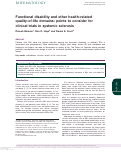 Cover page: Functional disability and other health-related quality-of-life domains: points to consider for clinical trials in systemic sclerosis.