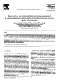 Cover page: Time-resolved and steady-state fluorescence measurements of β-nicotinamide adenine dinucleotide-alcohol dehydrogenase complex during UVA exposure