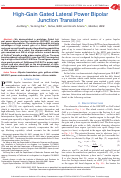 Cover page: High-Gain Gated Lateral Power Bipolar Junction Transistor