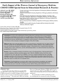 Cover page: Early Impact of the Western Journal of Emergency Medicine CDEM/CORD Special Issue in Educational Research &amp; Practice