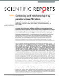 Cover page: Screening cell mechanotype by parallel microfiltration.