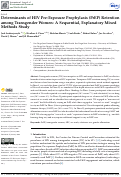 Cover page of Determinants of HIV Pre-Exposure Prophylaxis (PrEP) Retention among Transgender Women: A Sequential, Explanatory Mixed Methods Study