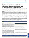 Cover page: Reproductive attributes and functional response of Anastatus japonicus on eggs of Antheraea pernyi, a factitious host