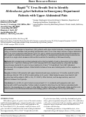 Cover page: Rapid 13C Urea Breath Test to Identify Helicobacter Pylori Infection in Emergency Department Patients with Upper Abdominal Pain