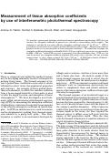 Cover page: Measurement of tissue absorption coefficients by use of interferometric photothermal spectroscopy.